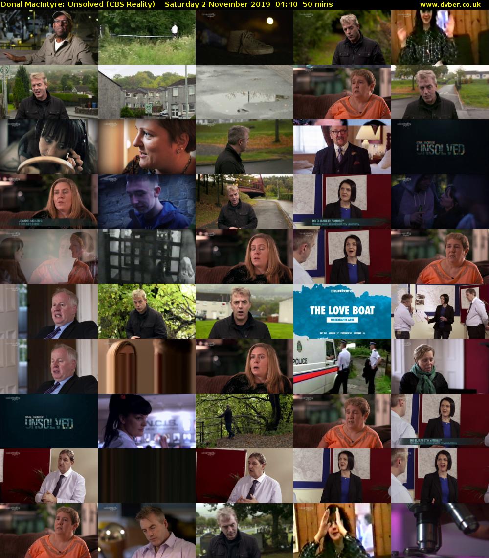 Donal MacIntyre: Unsolved (CBS Reality) Saturday 2 November 2019 04:40 - 05:30