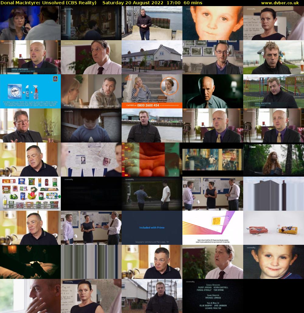 Donal MacIntyre: Unsolved (CBS Reality) Saturday 20 August 2022 17:00 - 18:00