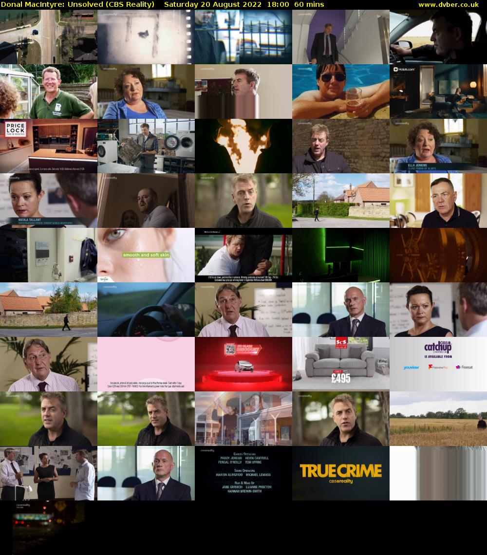 Donal MacIntyre: Unsolved (CBS Reality) Saturday 20 August 2022 18:00 - 19:00