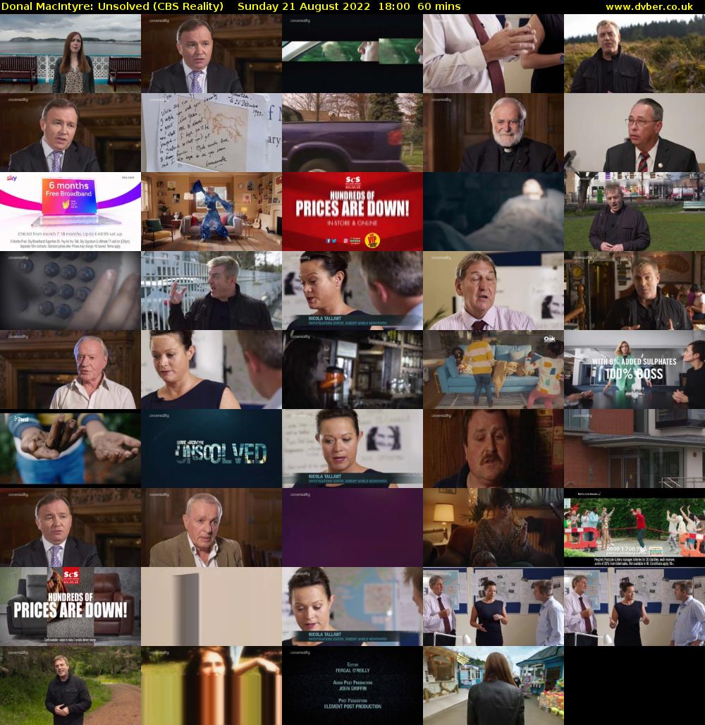 Donal MacIntyre: Unsolved (CBS Reality) Sunday 21 August 2022 18:00 - 19:00