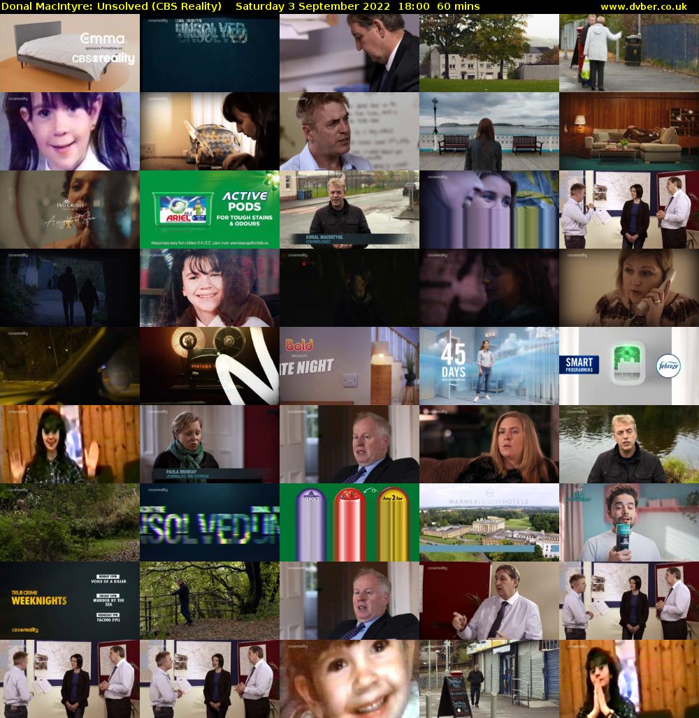 Donal MacIntyre: Unsolved (CBS Reality) Saturday 3 September 2022 18:00 - 19:00