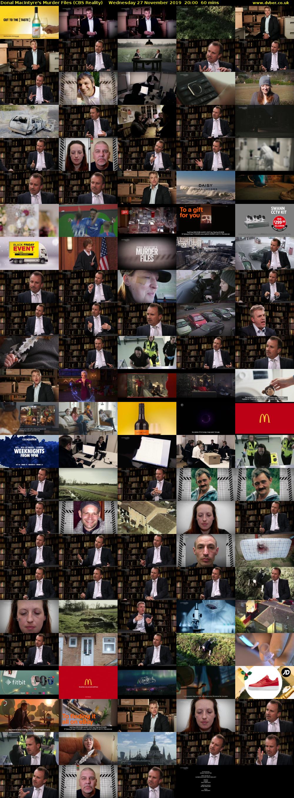 Donal MacIntyre's Murder Files (CBS Reality) Wednesday 27 November 2019 20:00 - 21:00