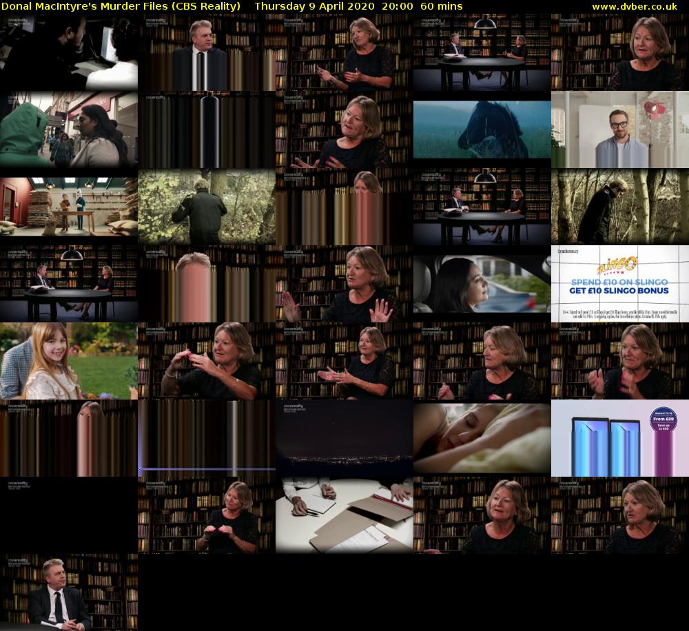Donal MacIntyre's Murder Files (CBS Reality) Thursday 9 April 2020 20:00 - 21:00