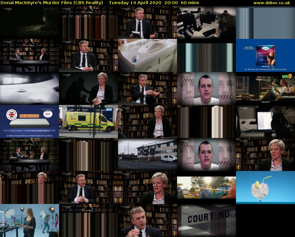 Donal MacIntyre's Murder Files (CBS Reality) Tuesday 14 April 2020 20:00 - 21:00