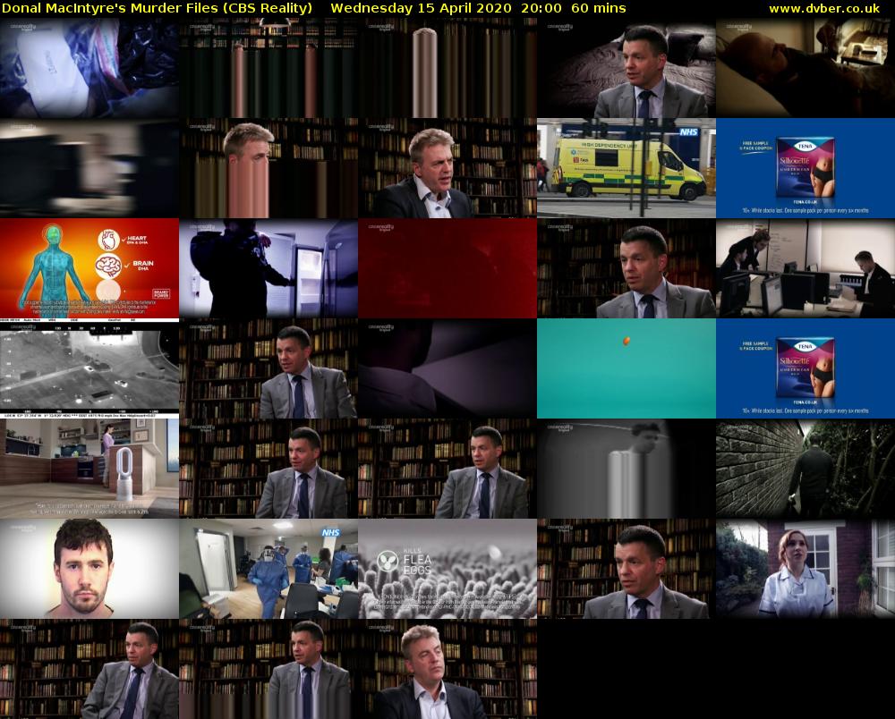 Donal MacIntyre's Murder Files (CBS Reality) Wednesday 15 April 2020 20:00 - 21:00