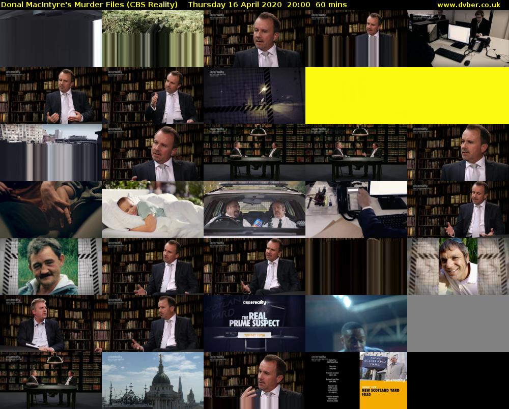 Donal MacIntyre's Murder Files (CBS Reality) Thursday 16 April 2020 20:00 - 21:00