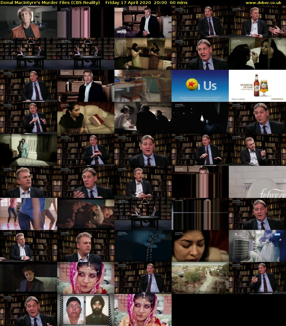 Donal MacIntyre's Murder Files (CBS Reality) Friday 17 April 2020 20:00 - 21:00
