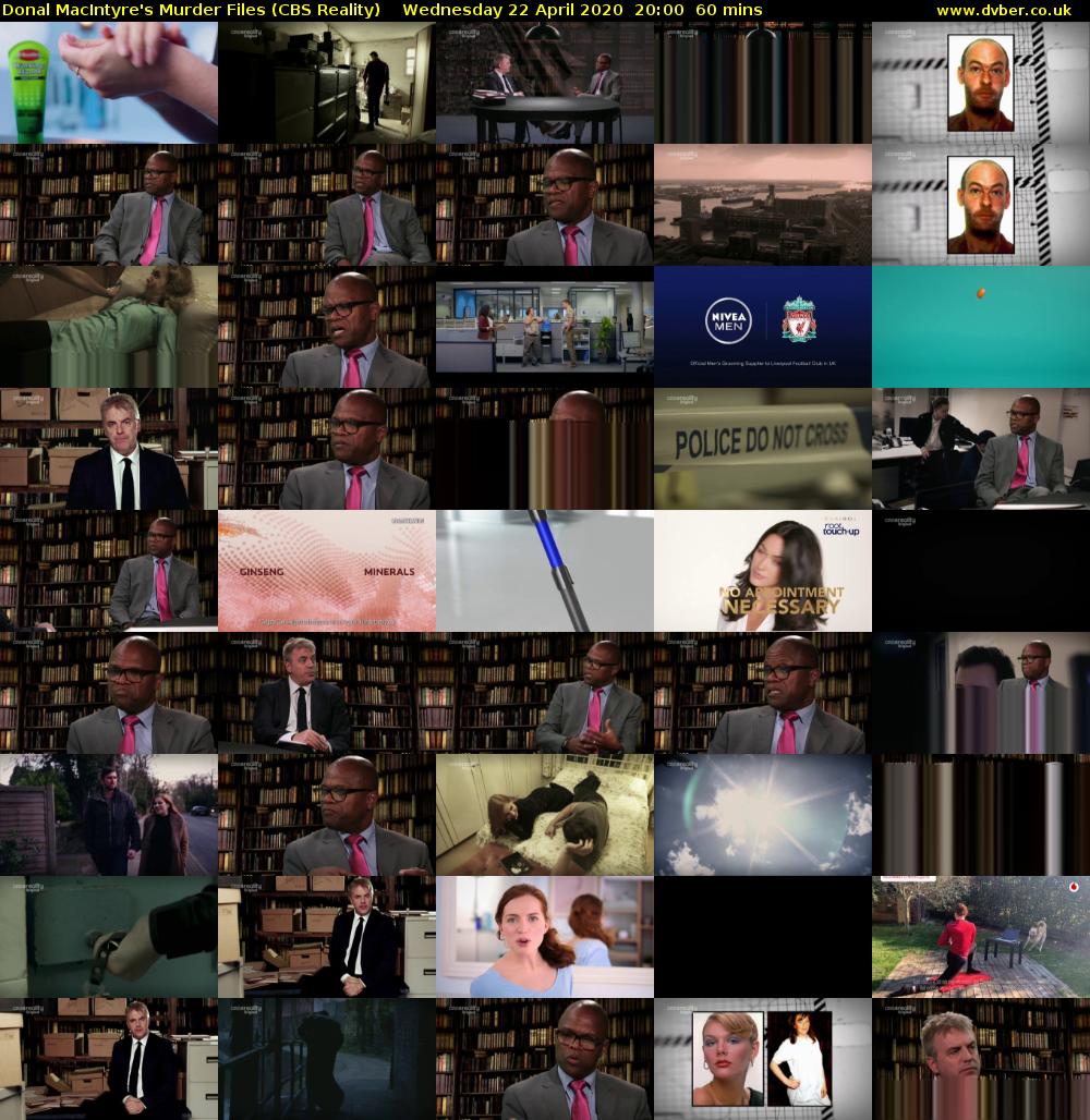 Donal MacIntyre's Murder Files (CBS Reality) Wednesday 22 April 2020 20:00 - 21:00