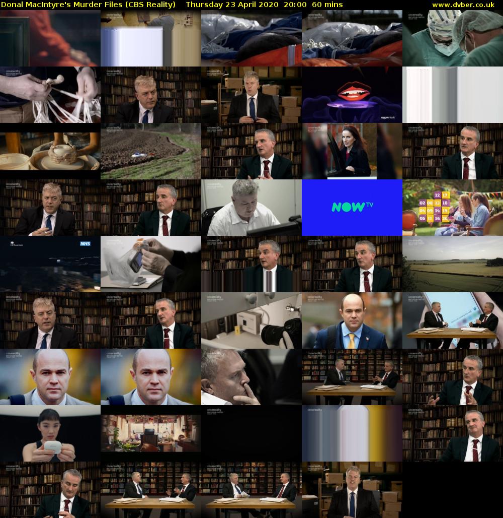 Donal MacIntyre's Murder Files (CBS Reality) Thursday 23 April 2020 20:00 - 21:00