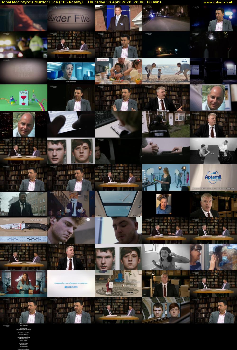 Donal MacIntyre's Murder Files (CBS Reality) Thursday 30 April 2020 20:00 - 21:00