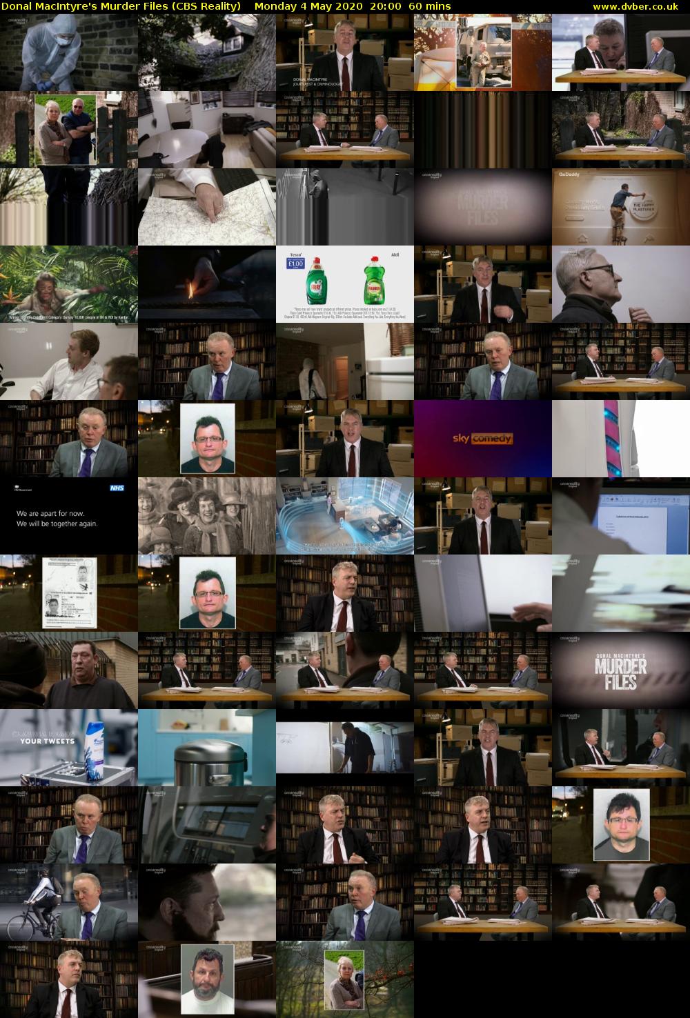 Donal MacIntyre's Murder Files (CBS Reality) Monday 4 May 2020 20:00 - 21:00