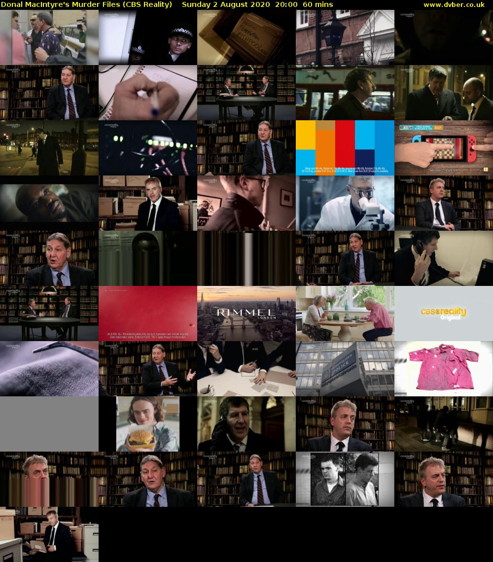 Donal MacIntyre's Murder Files (CBS Reality) Sunday 2 August 2020 20:00 - 21:00