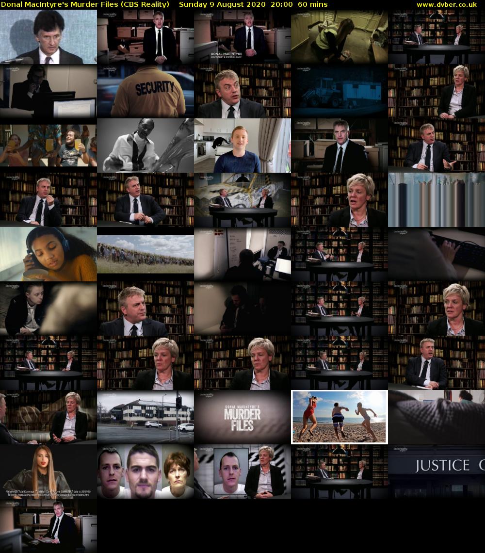 Donal MacIntyre's Murder Files (CBS Reality) Sunday 9 August 2020 20:00 - 21:00