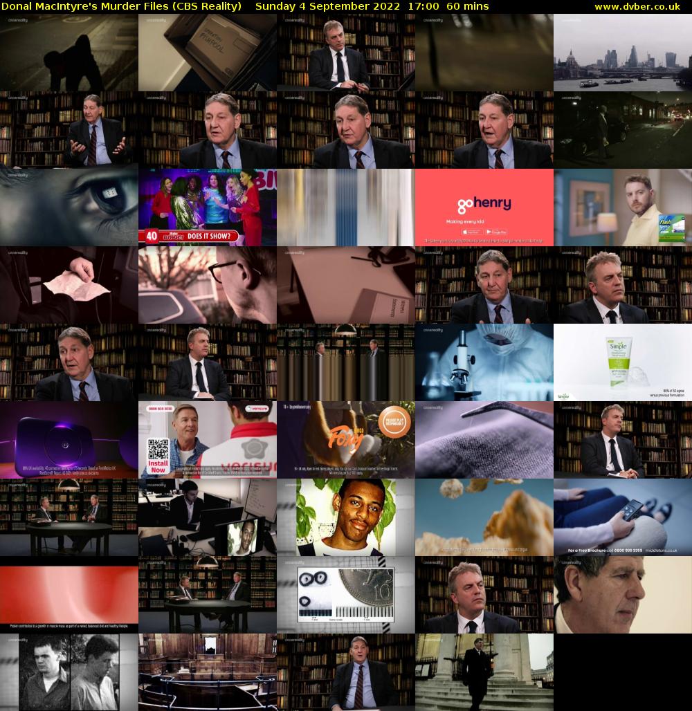 Donal MacIntyre's Murder Files (CBS Reality) Sunday 4 September 2022 17:00 - 18:00