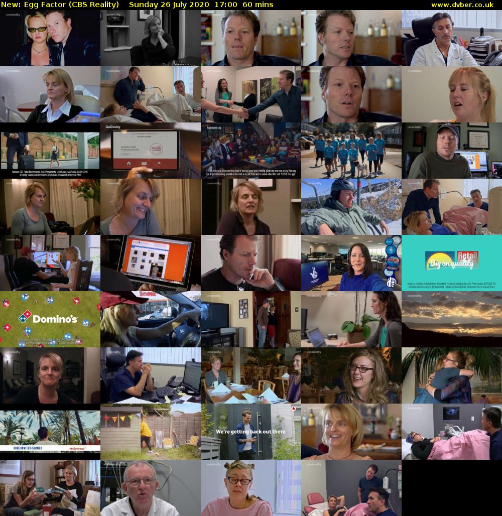 Egg Factor (CBS Reality) Sunday 26 July 2020 17:00 - 18:00