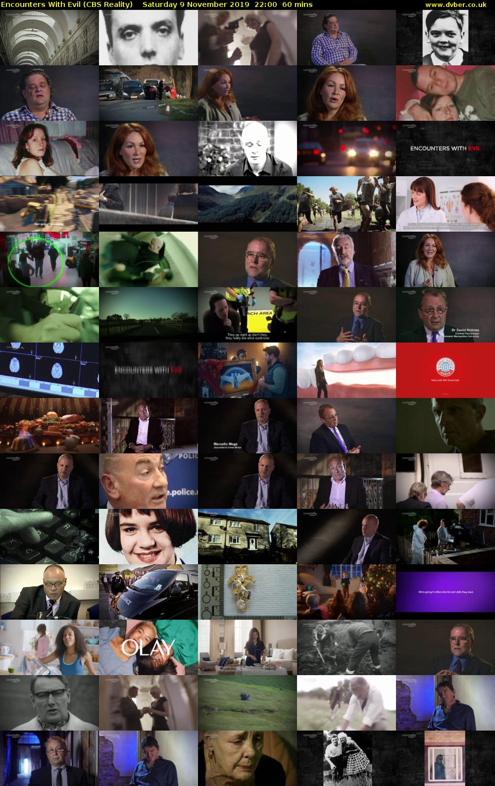 Encounters With Evil (CBS Reality) Saturday 9 November 2019 22:00 - 23:00