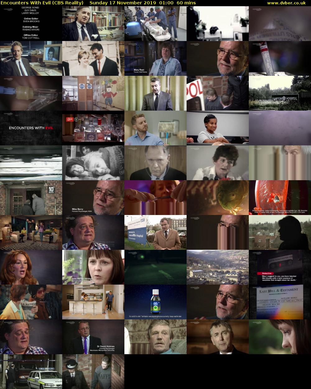 Encounters With Evil (CBS Reality) Sunday 17 November 2019 01:00 - 02:00