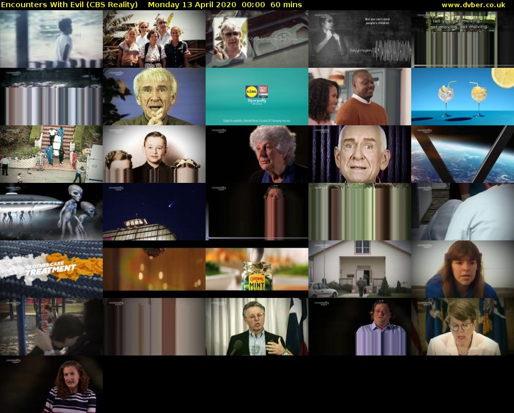 Encounters With Evil (CBS Reality) Monday 13 April 2020 00:00 - 01:00