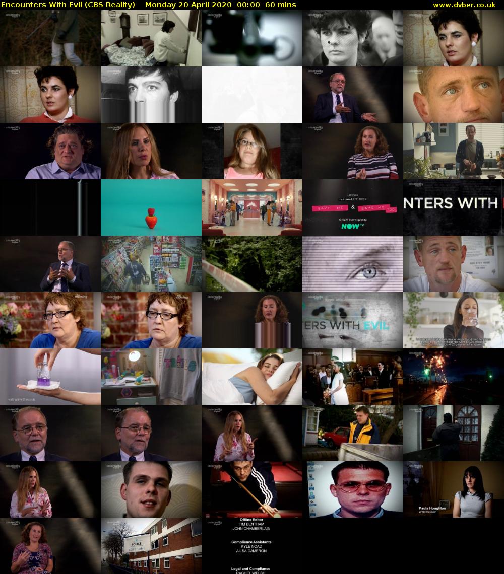 Encounters With Evil (CBS Reality) Monday 20 April 2020 00:00 - 01:00