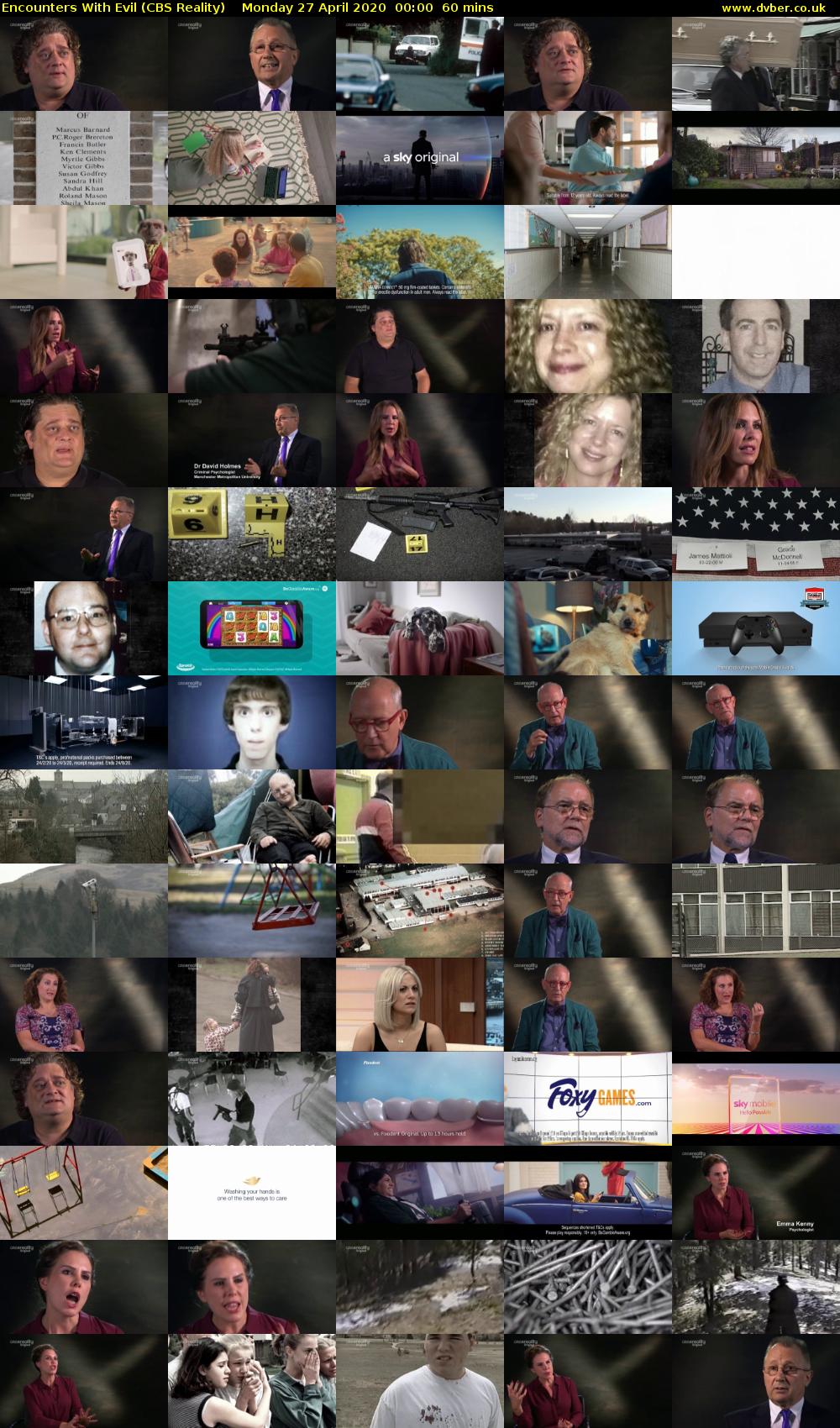 Encounters With Evil (CBS Reality) Monday 27 April 2020 00:00 - 01:00