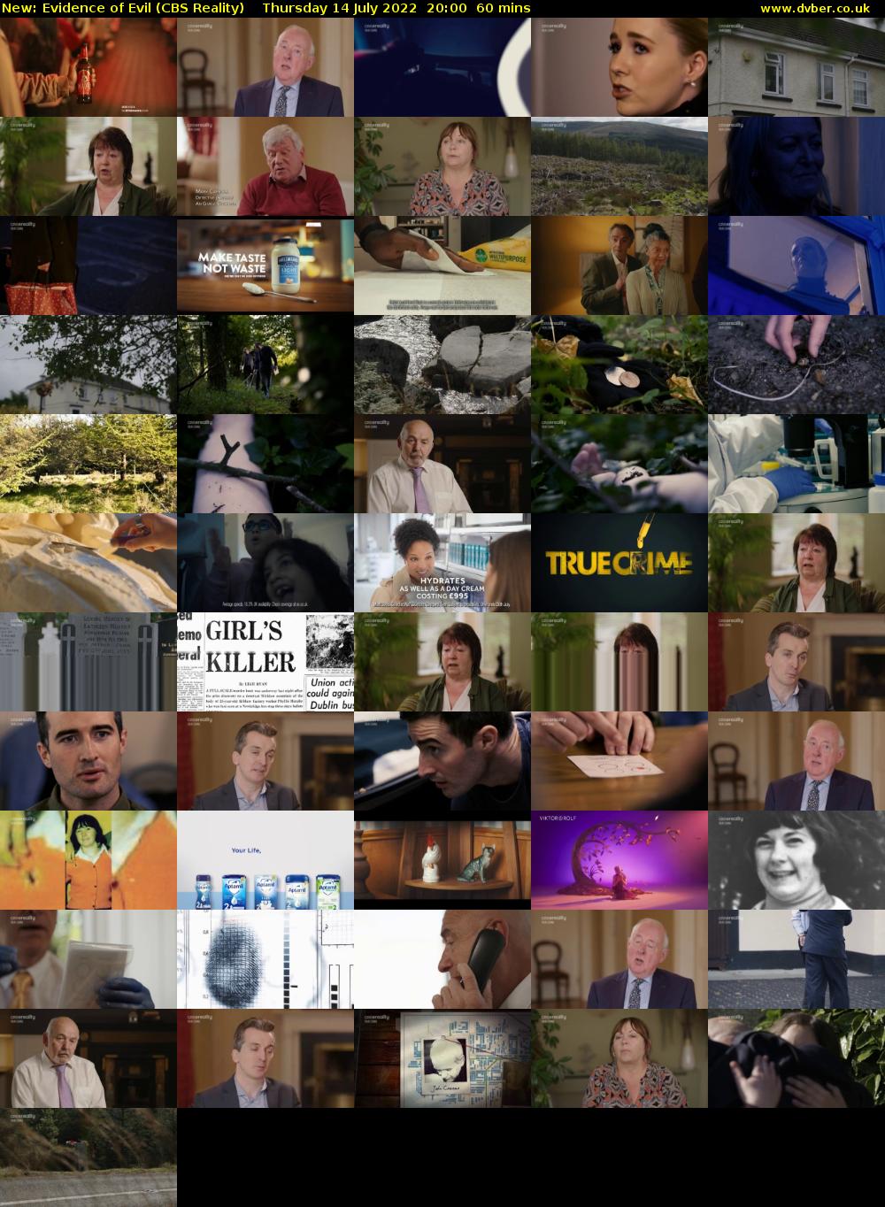 Evidence of Evil (CBS Reality) Thursday 14 July 2022 20:00 - 21:00