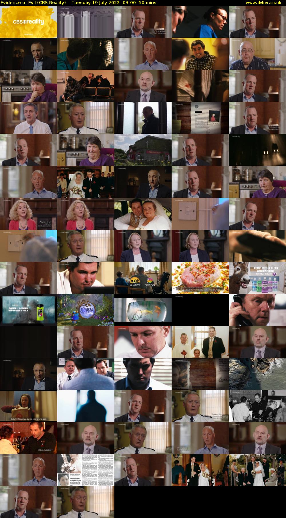 Evidence of Evil (CBS Reality) Tuesday 19 July 2022 03:00 - 03:50