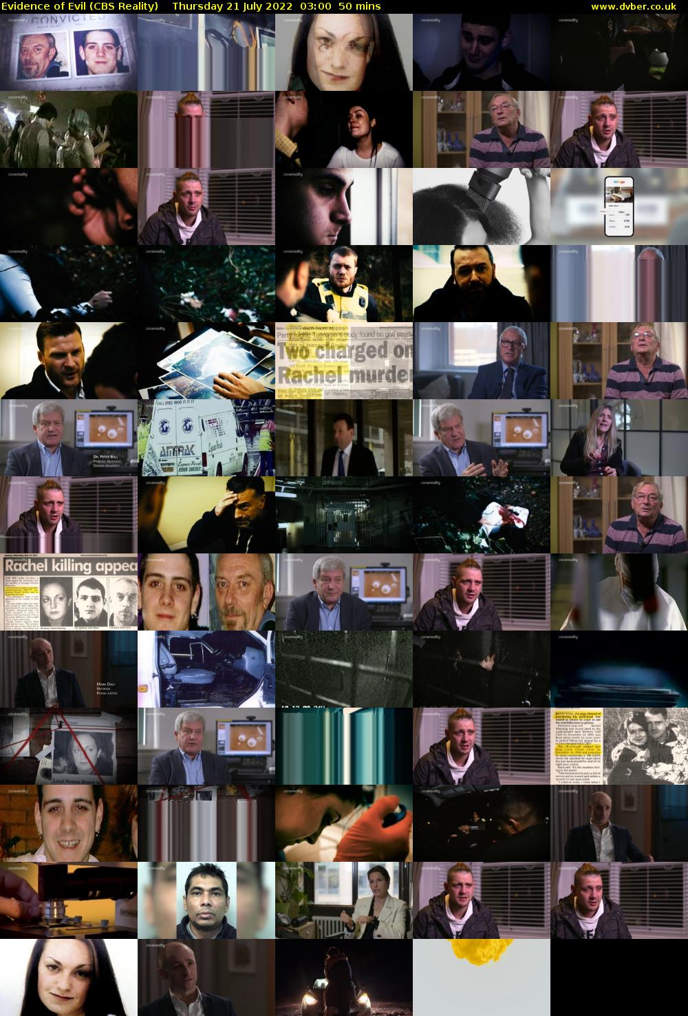 Evidence of Evil (CBS Reality) Thursday 21 July 2022 03:00 - 03:50
