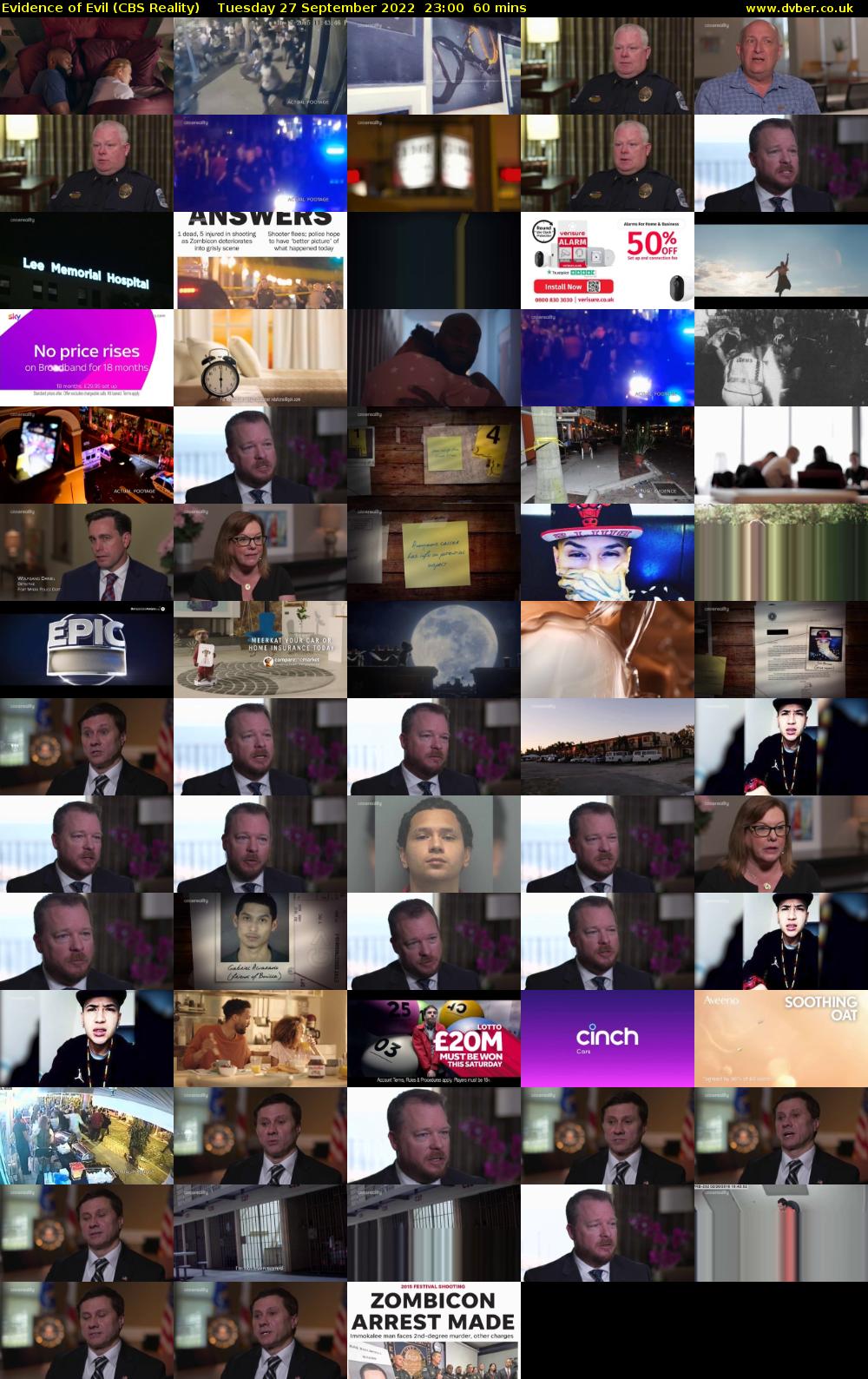 Evidence of Evil (CBS Reality) Tuesday 27 September 2022 23:00 - 00:00