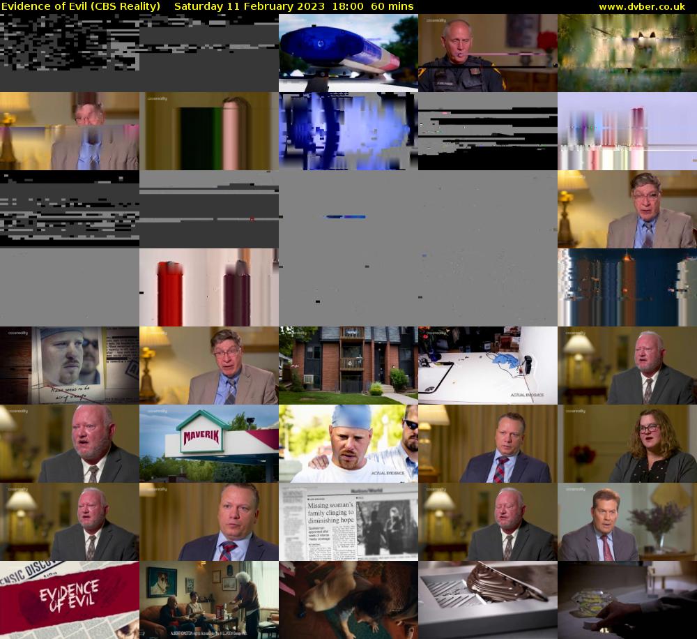 Evidence of Evil (CBS Reality) Saturday 11 February 2023 18:00 - 19:00