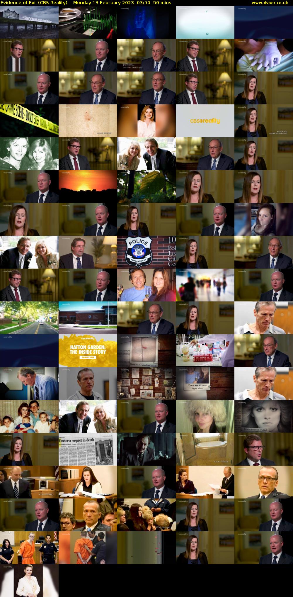 Evidence of Evil (CBS Reality) Monday 13 February 2023 03:50 - 04:40