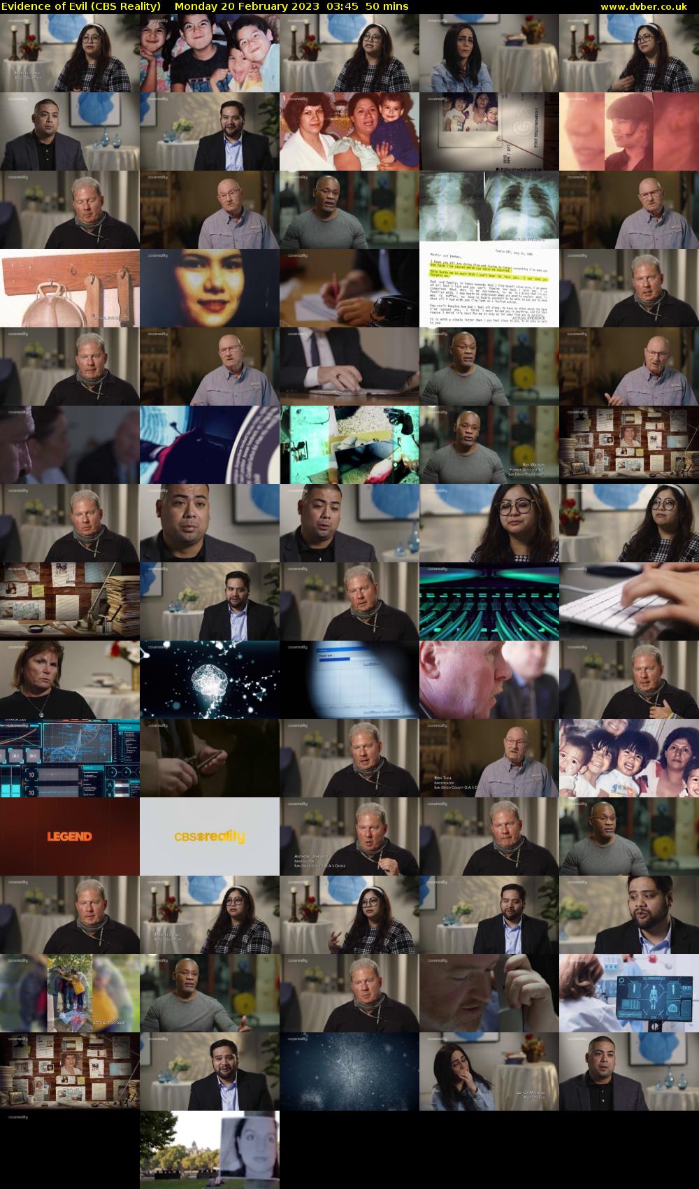 Evidence of Evil (CBS Reality) Monday 20 February 2023 03:45 - 04:35