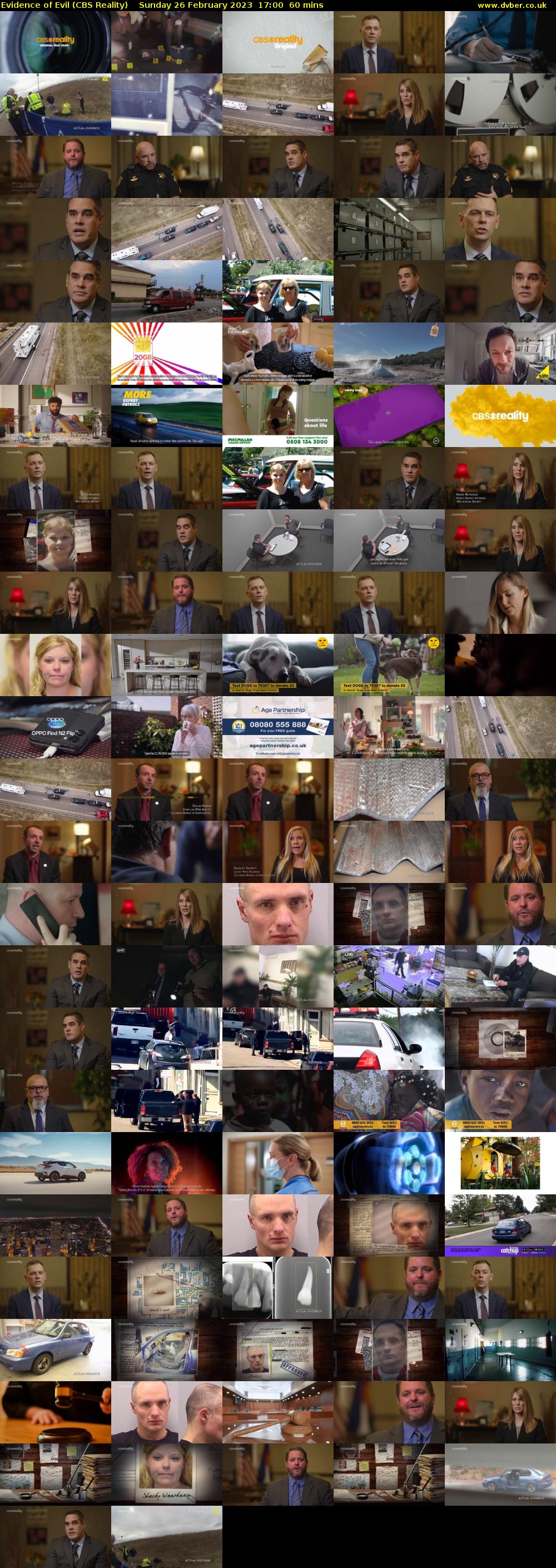 Evidence of Evil (CBS Reality) Sunday 26 February 2023 17:00 - 18:00