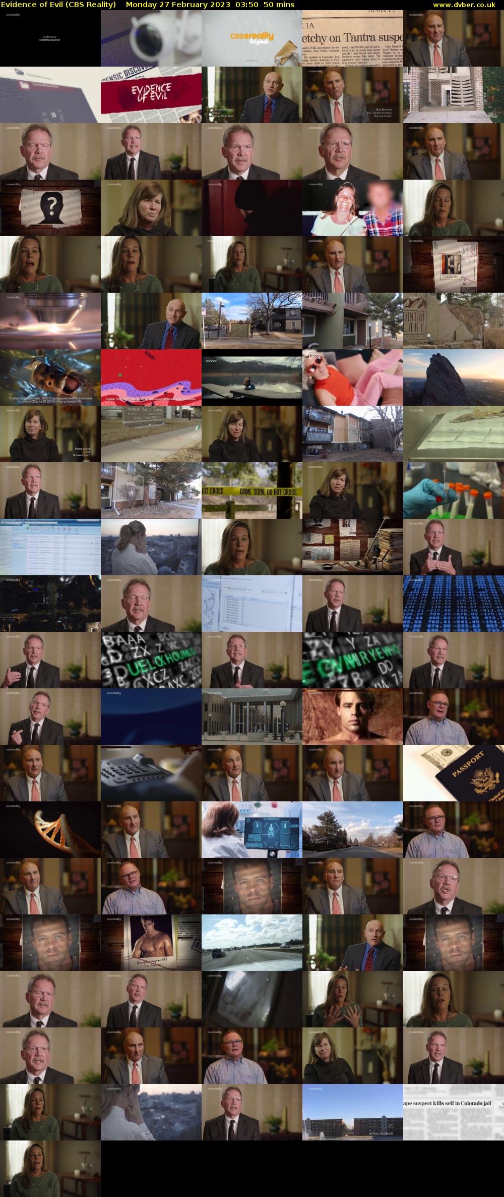 Evidence of Evil (CBS Reality) Monday 27 February 2023 03:50 - 04:40