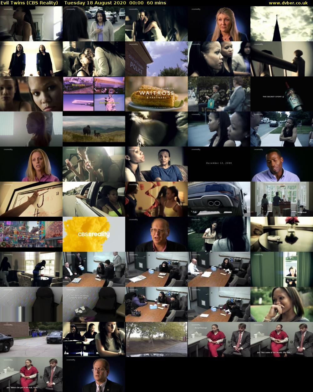 Evil Twins (CBS Reality) Tuesday 18 August 2020 00:00 - 01:00