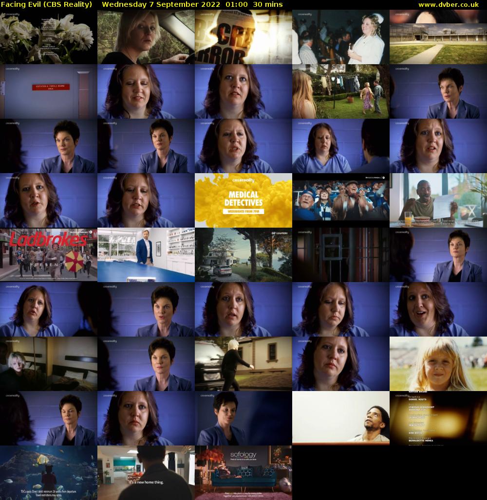 Facing Evil (CBS Reality) Wednesday 7 September 2022 01:00 - 01:30