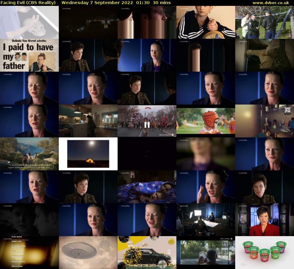 Facing Evil (CBS Reality) Wednesday 7 September 2022 01:30 - 02:00