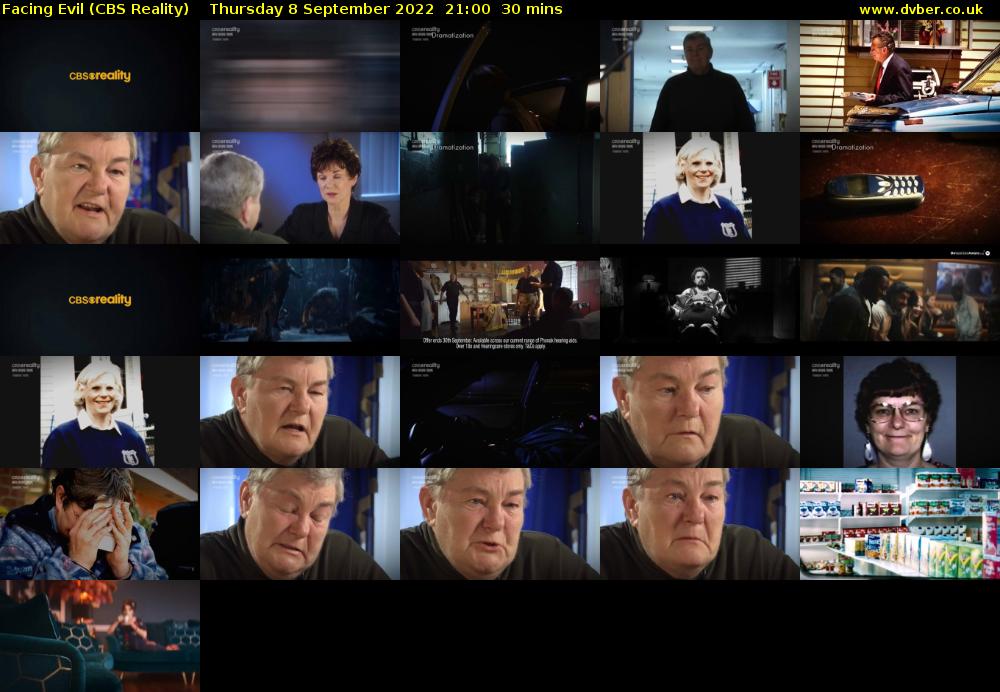 Facing Evil (CBS Reality) Thursday 8 September 2022 21:00 - 21:30