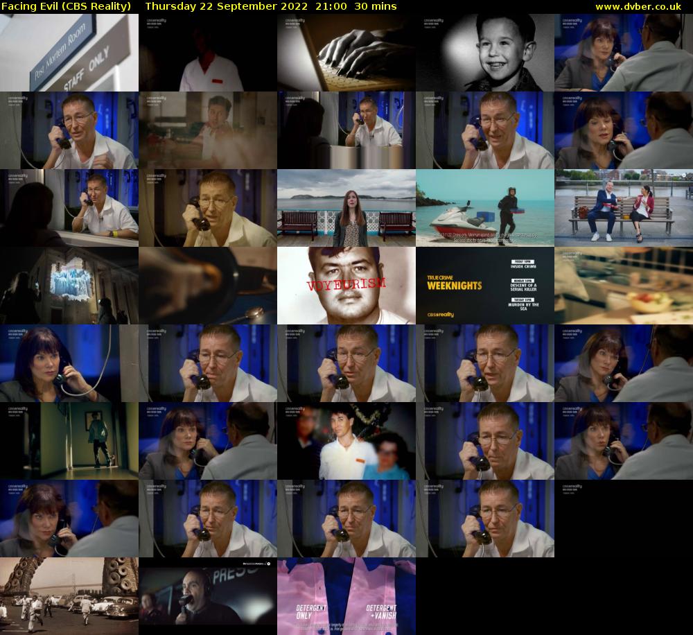 Facing Evil (CBS Reality) Thursday 22 September 2022 21:00 - 21:30