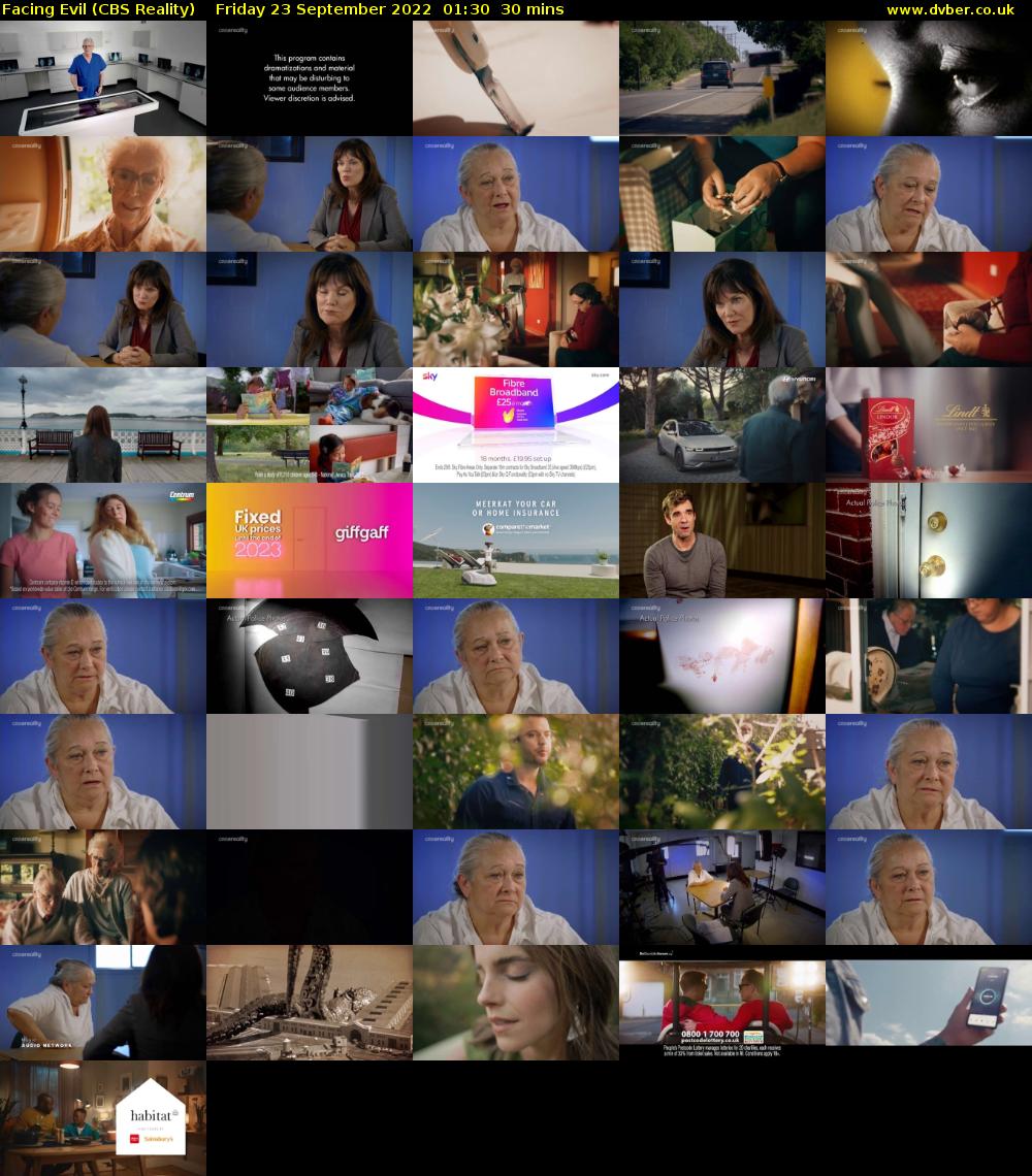 Facing Evil (CBS Reality) Friday 23 September 2022 01:30 - 02:00