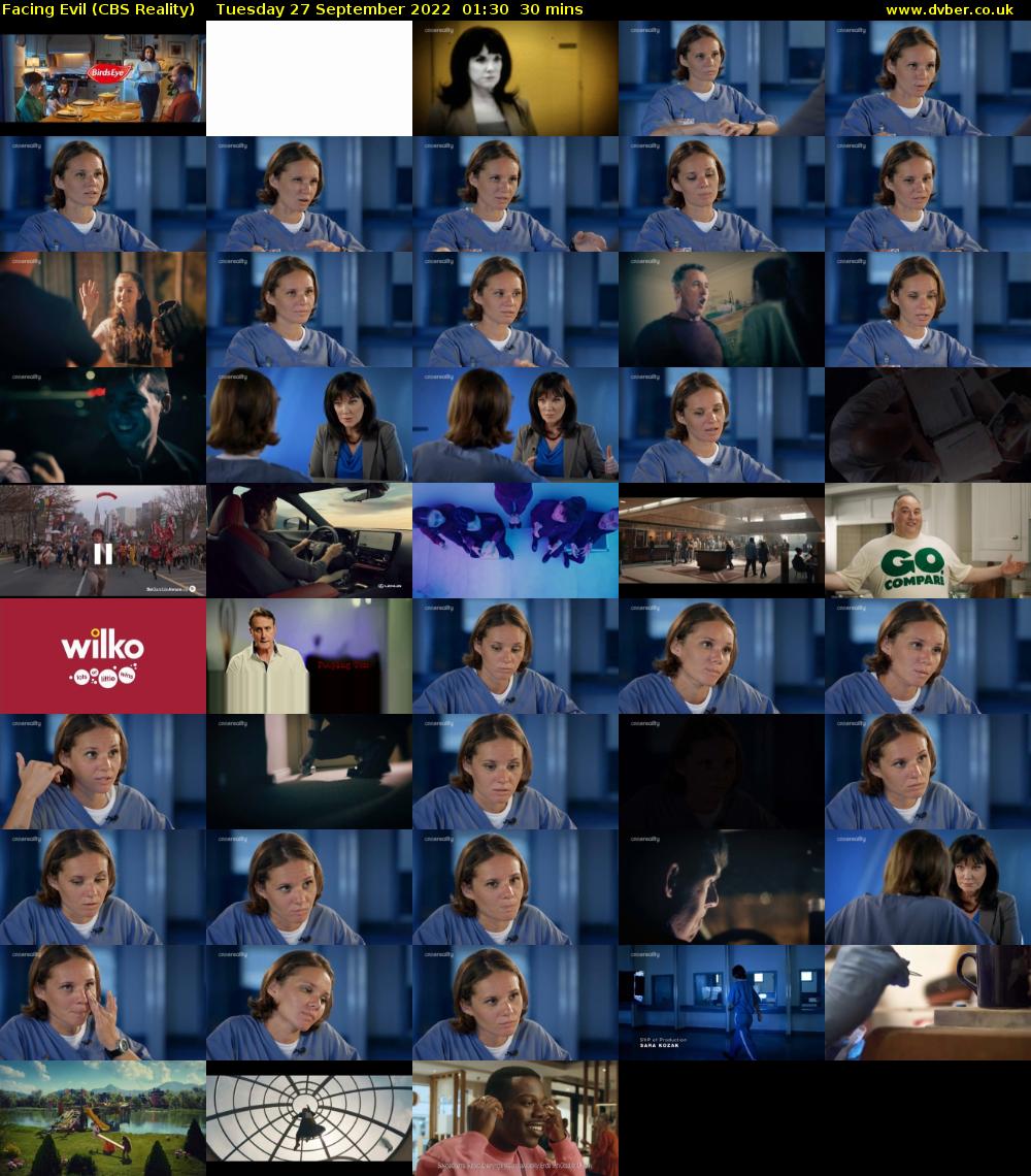 Facing Evil (CBS Reality) Tuesday 27 September 2022 01:30 - 02:00