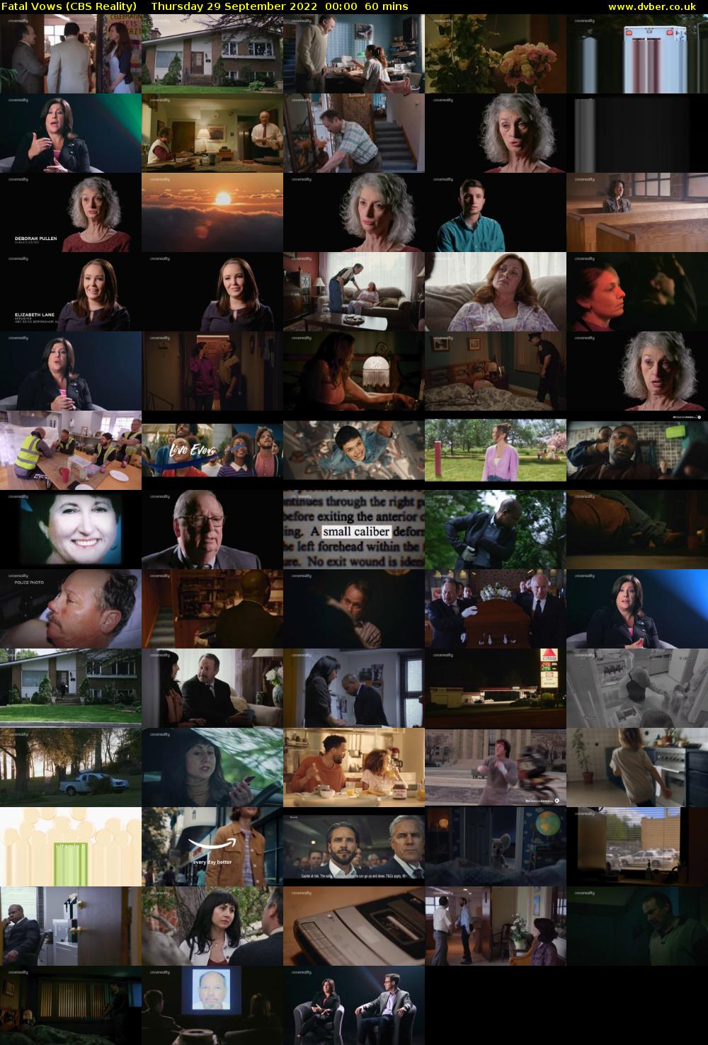 Fatal Vows (CBS Reality) Thursday 29 September 2022 00:00 - 01:00