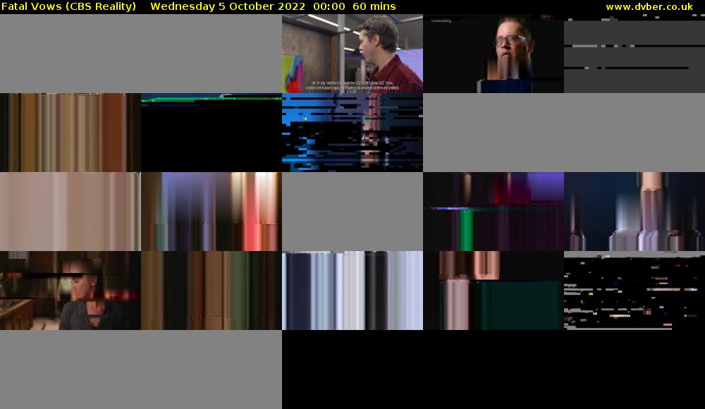 Fatal Vows (CBS Reality) Wednesday 5 October 2022 00:00 - 01:00