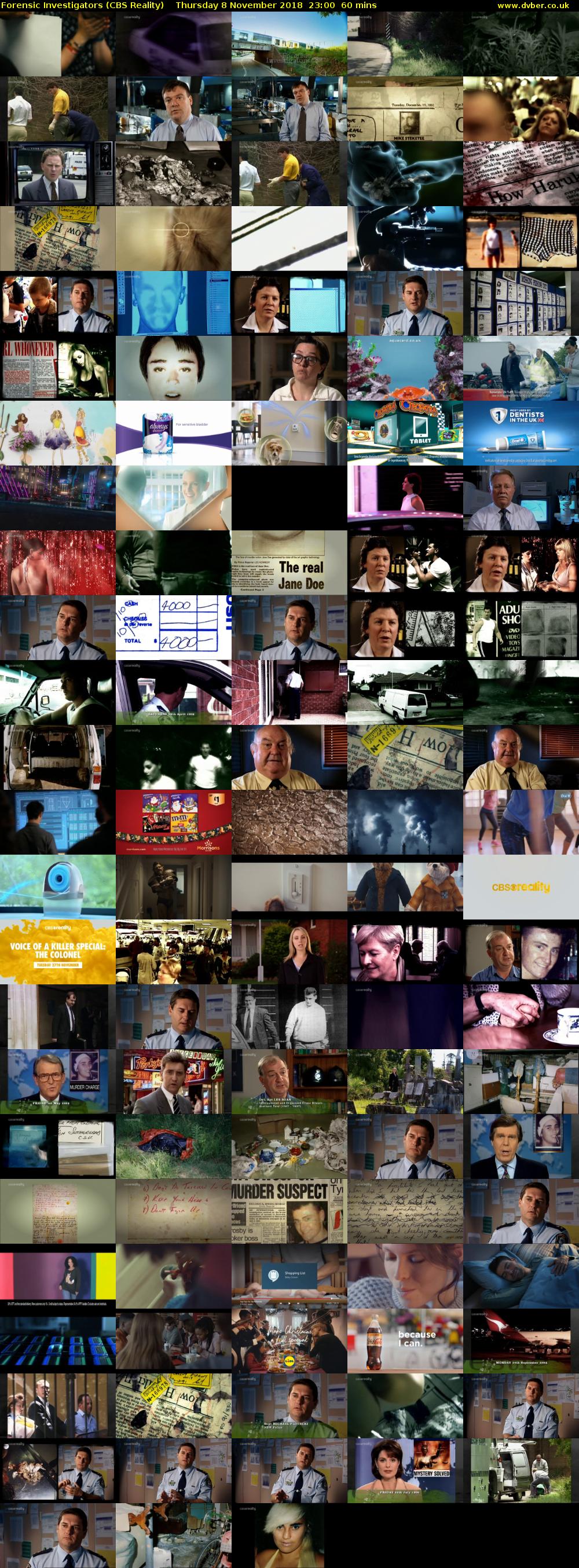 Forensic Investigators (CBS Reality) Thursday 8 November 2018 23:00 - 00:00