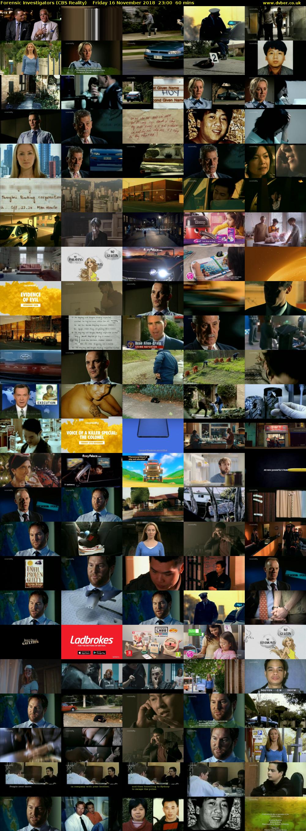 Forensic Investigators (CBS Reality) Friday 16 November 2018 23:00 - 00:00