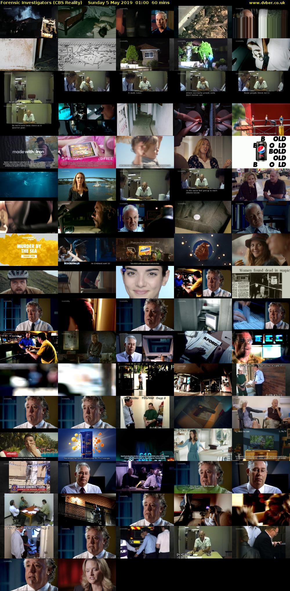 Forensic Investigators (CBS Reality) Sunday 5 May 2019 01:00 - 02:00