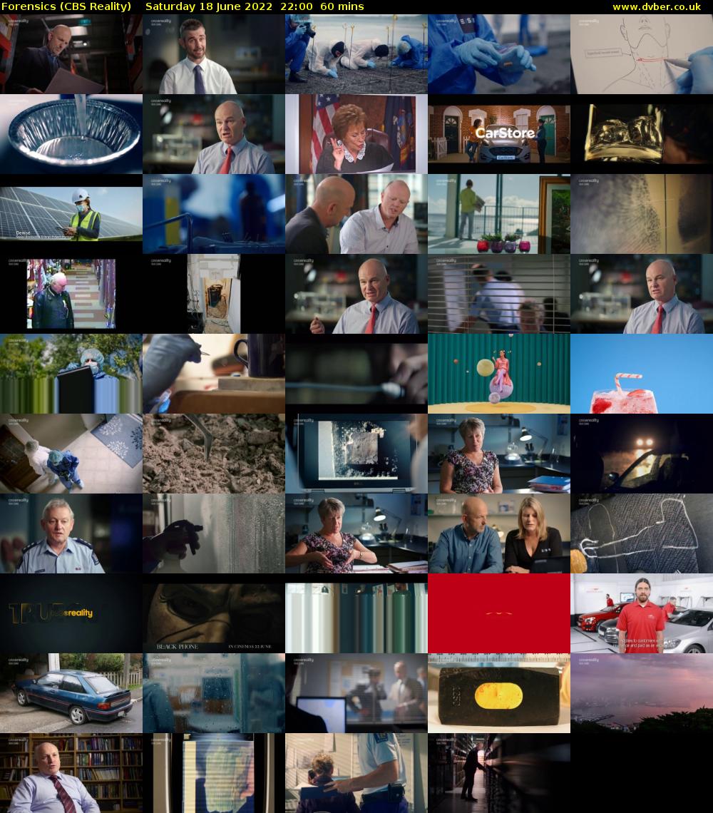 Forensics (CBS Reality) Saturday 18 June 2022 22:00 - 23:00