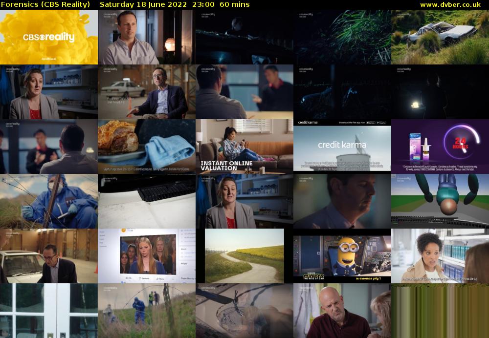 Forensics (CBS Reality) Saturday 18 June 2022 23:00 - 00:00