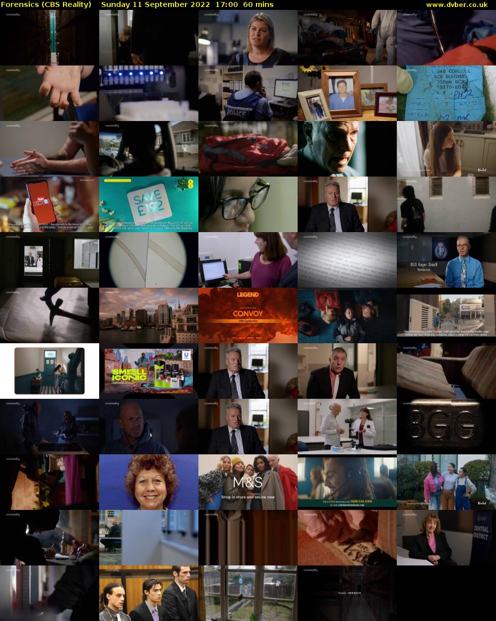 Forensics (CBS Reality) Sunday 11 September 2022 17:00 - 18:00