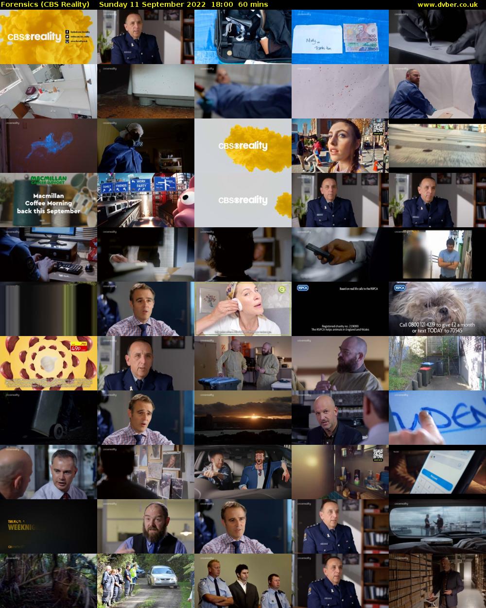 Forensics (CBS Reality) Sunday 11 September 2022 18:00 - 19:00