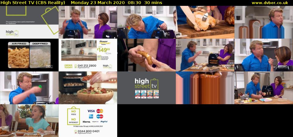 High Street TV (CBS Reality) Monday 23 March 2020 08:30 - 09:00